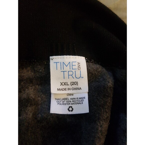 Time And Tru Womens Pants Size Plus XXL Size 20 Gray High Waist Fleece Camo - Picture 7 of 13